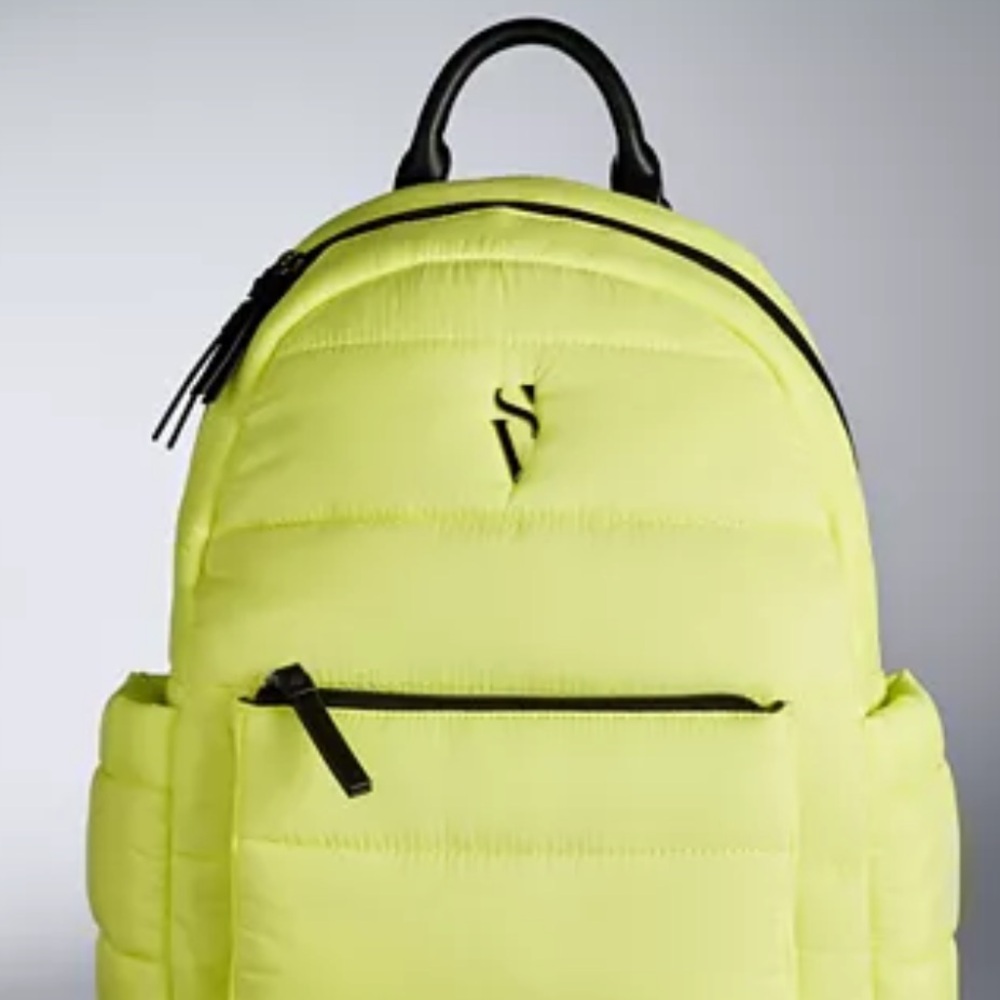 Simply Vera Vera Wang Geo Quilted Neon Yellow Backpack - Picture 2 of 6